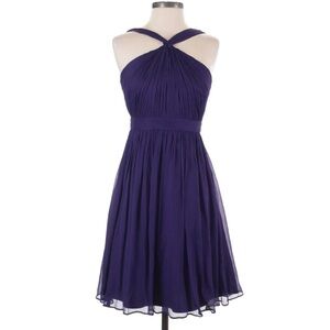 J. Crew Sinclair Purple Sz 4 100% Silk Chiffon
Halter Fit & Flare Dress
